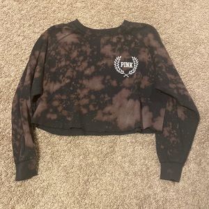 cropped pink bleached crew neck